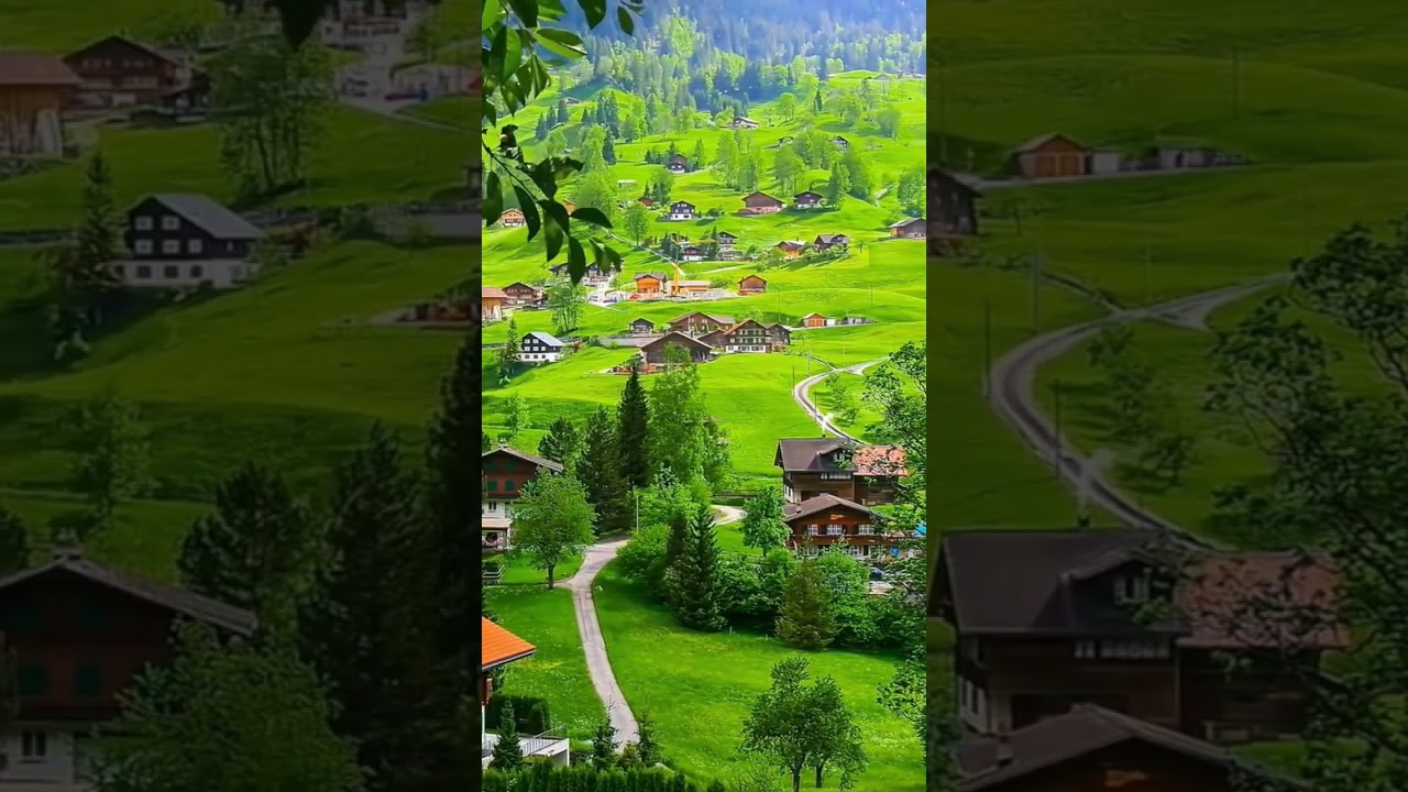 A wonderful view of a mountain village in Switzerland the charming natural beauty 🏞.