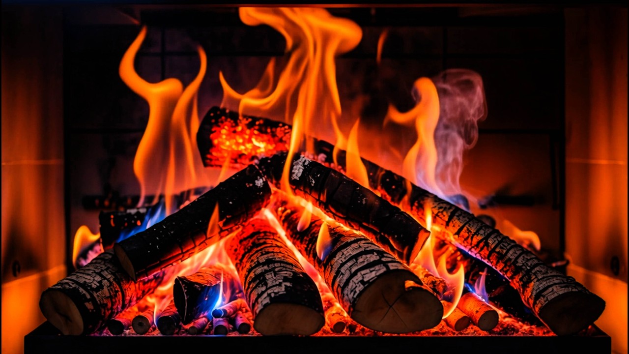 🔥 Cozy Fireplace 4K with Blue & Orange Flames 🔥 Fireplace with Warm Crackling Fire Ambience
