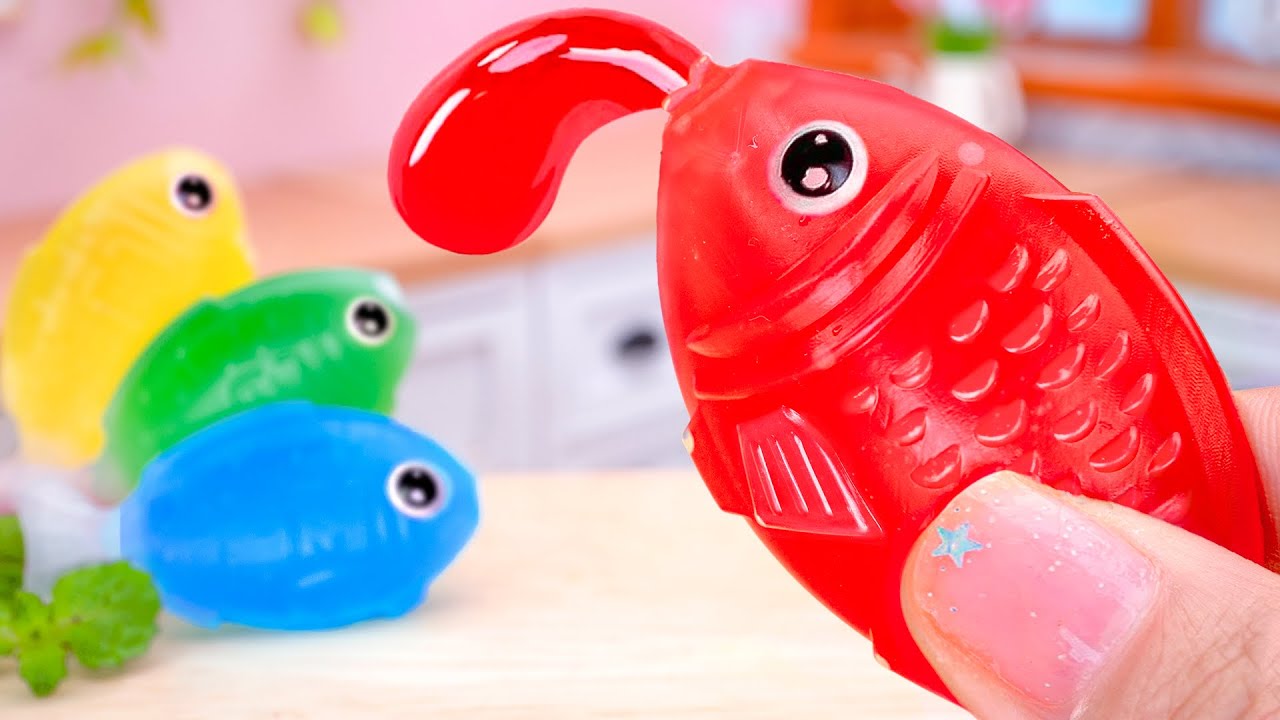 Sweet Idea Make Miniature Frozen Honey Jelly Fish - Tiny Fruit Dessert Decorating Recipe Mini Yummy