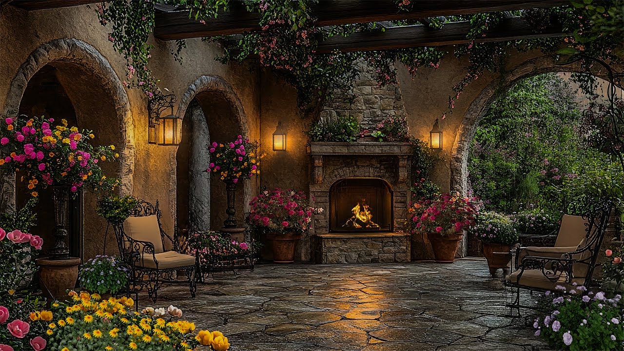 Let This Spring Rain Carry You to Sleep😴Cozy Fireplace Ambience for Calm Dreams and Deep Rest🌧️🔥