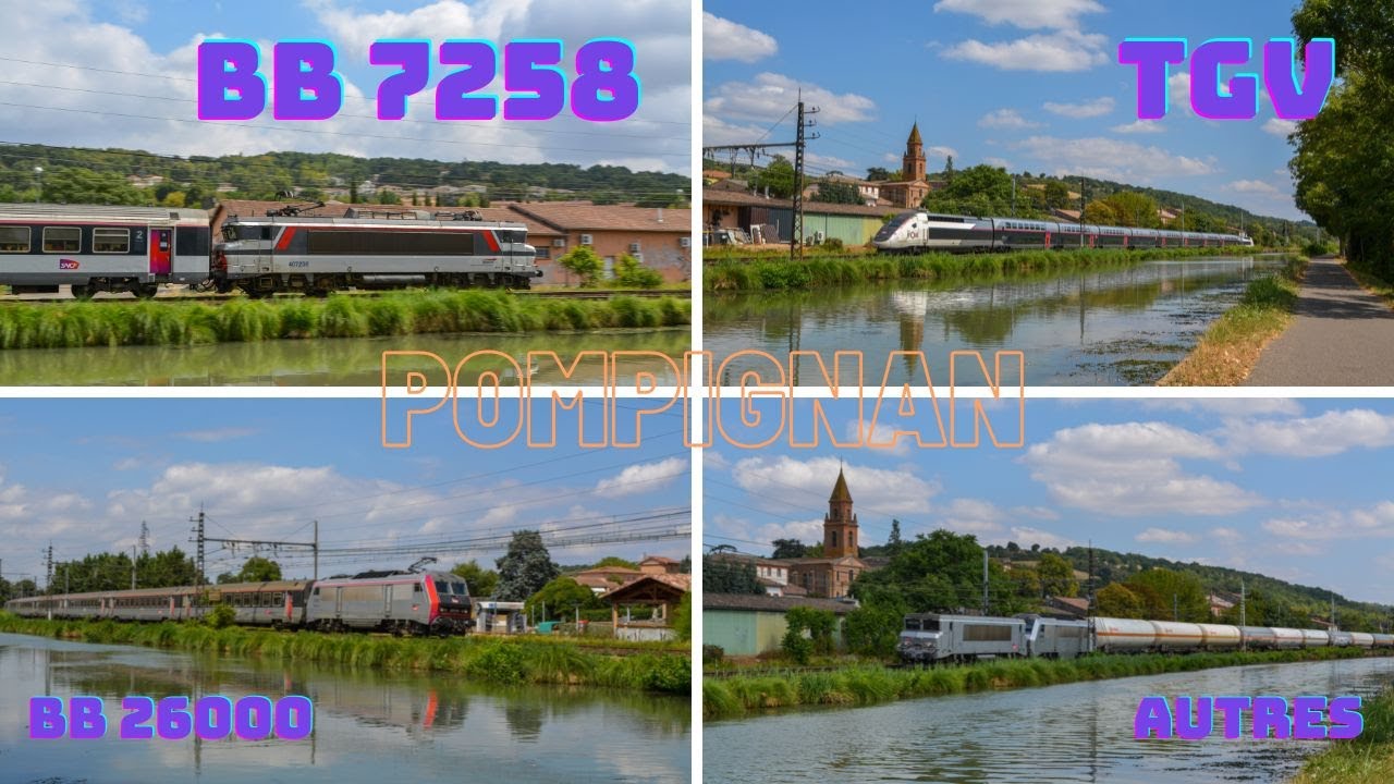 BB 7258 &agrave; Pompignan (BB 7200, 26000, TGV, Fret, R&eacute;giolis)