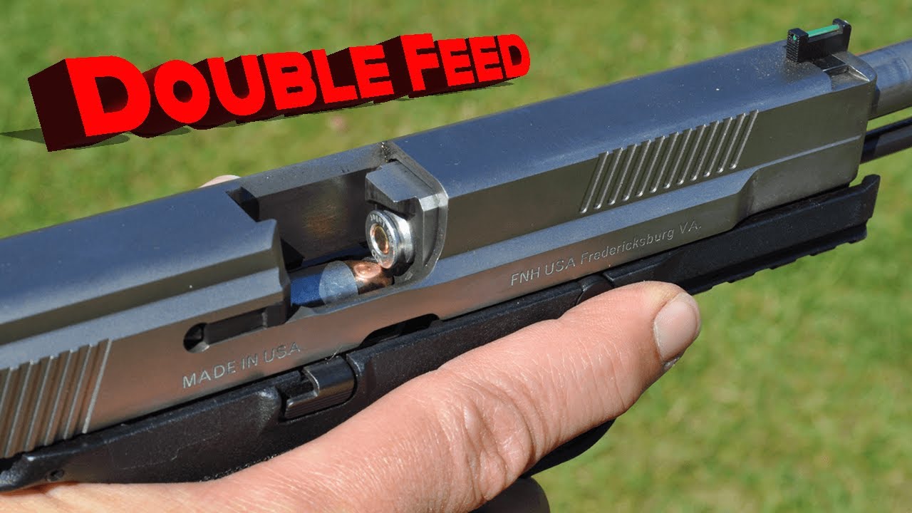 How to clear a double feed firearm malfunction.