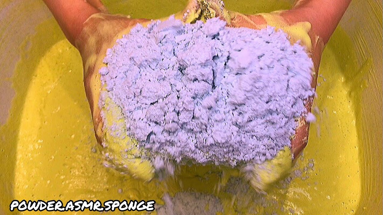 Rich yellow paste 💛💚 Asmr squeezing sponge. Make paste