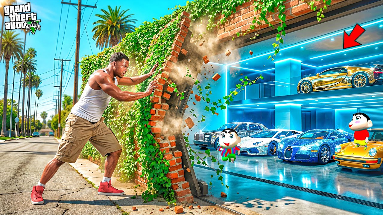 Franklin And Shinchan Found a Secret Mysterious Supercar Garage in GTA 5! Bangla Gameplay