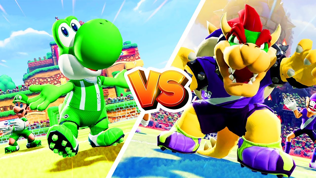 Mario Strikers Battle League - Yoshi Vs Bowser (Hard CPU)