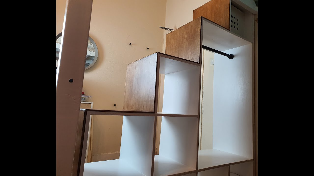 DIY - Loft bed stairs with storage and clothing rail