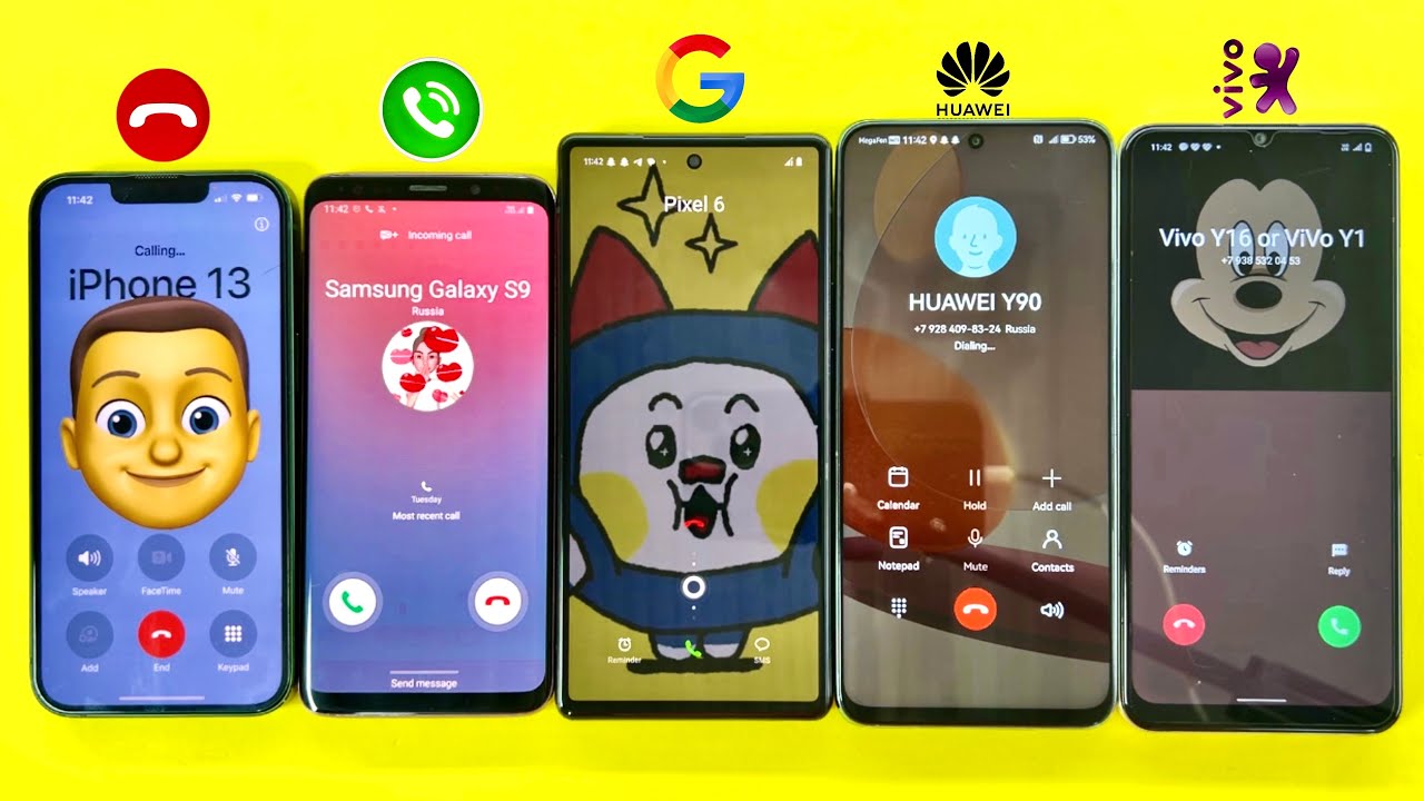 Madness Incoming and Outgoing Calls on iPhone 13, Samsung S9, Google Pixel6, HUAWEI Y90, ViVo Y16 