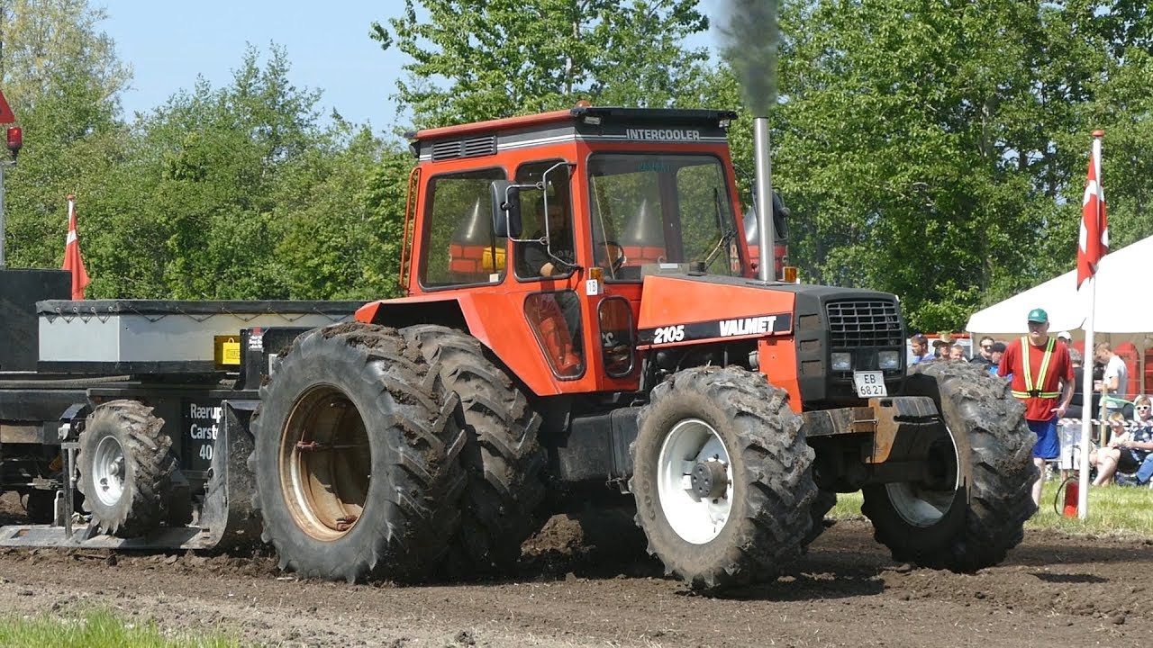 Valmet 2105, 8100, 8200 & Volvo BM810 Turbo Pulling The Heavy Sledge | Tractor Pulling Denmark