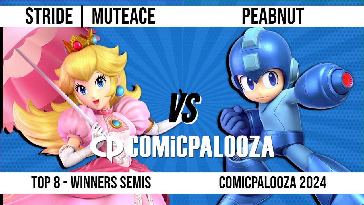 Comicpalooza 2024 - Top 8 - Winner's Semis - MuteAce (Peach) VS Peabnut (Mega Man)