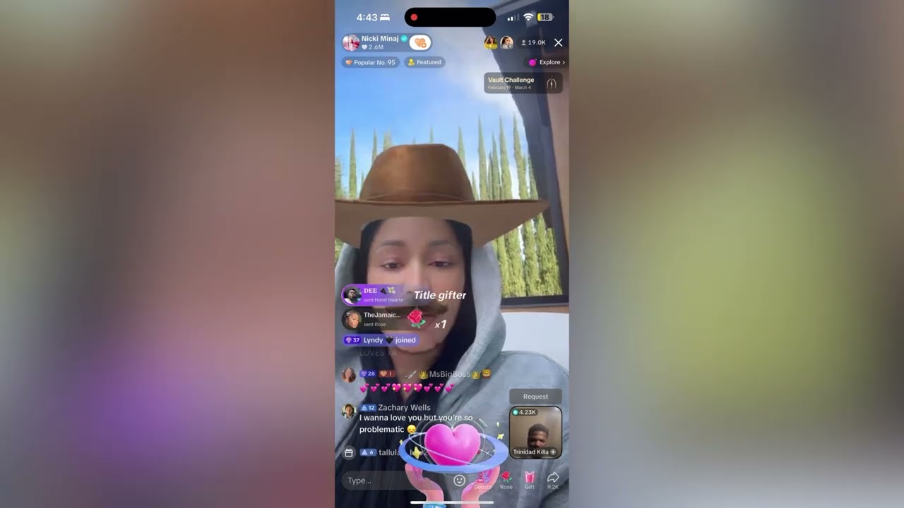 Nicki Minaj, Trinidad Killa, Blamdem - TikTok Live (February 22, 2024)