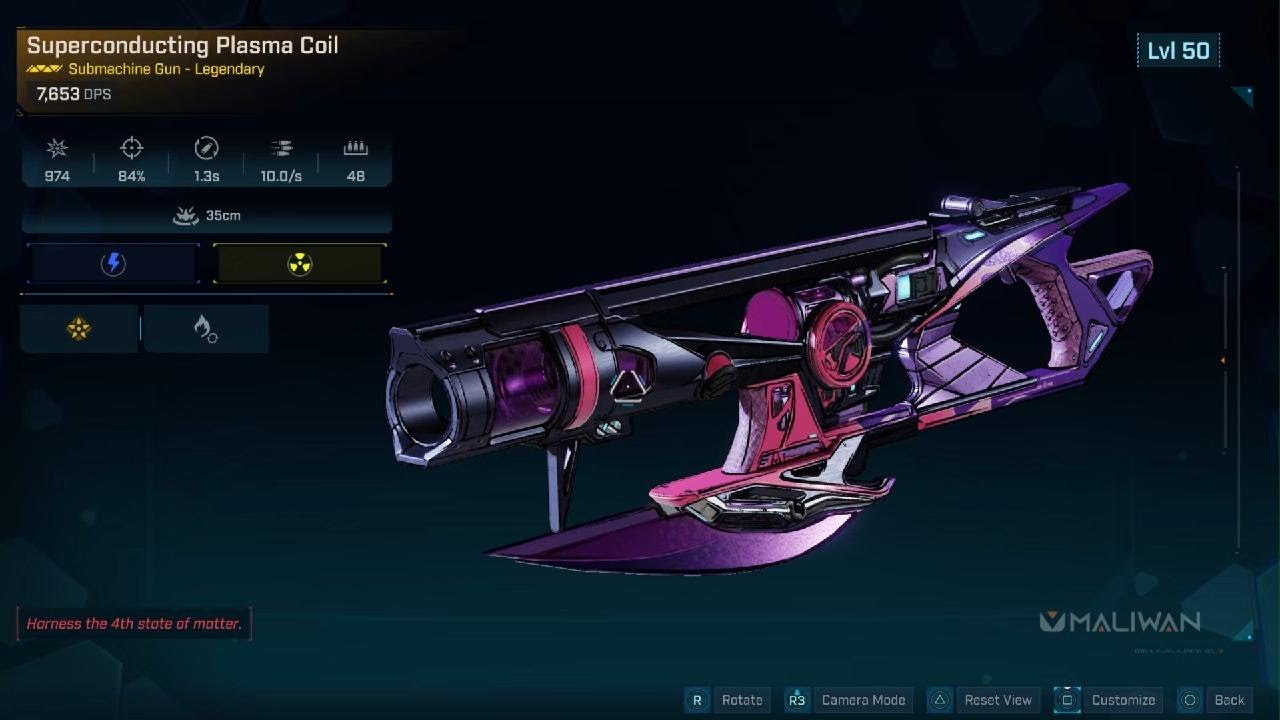 Borderlands 4 - Plasma Coil (Legendary Maliwan SMG)
