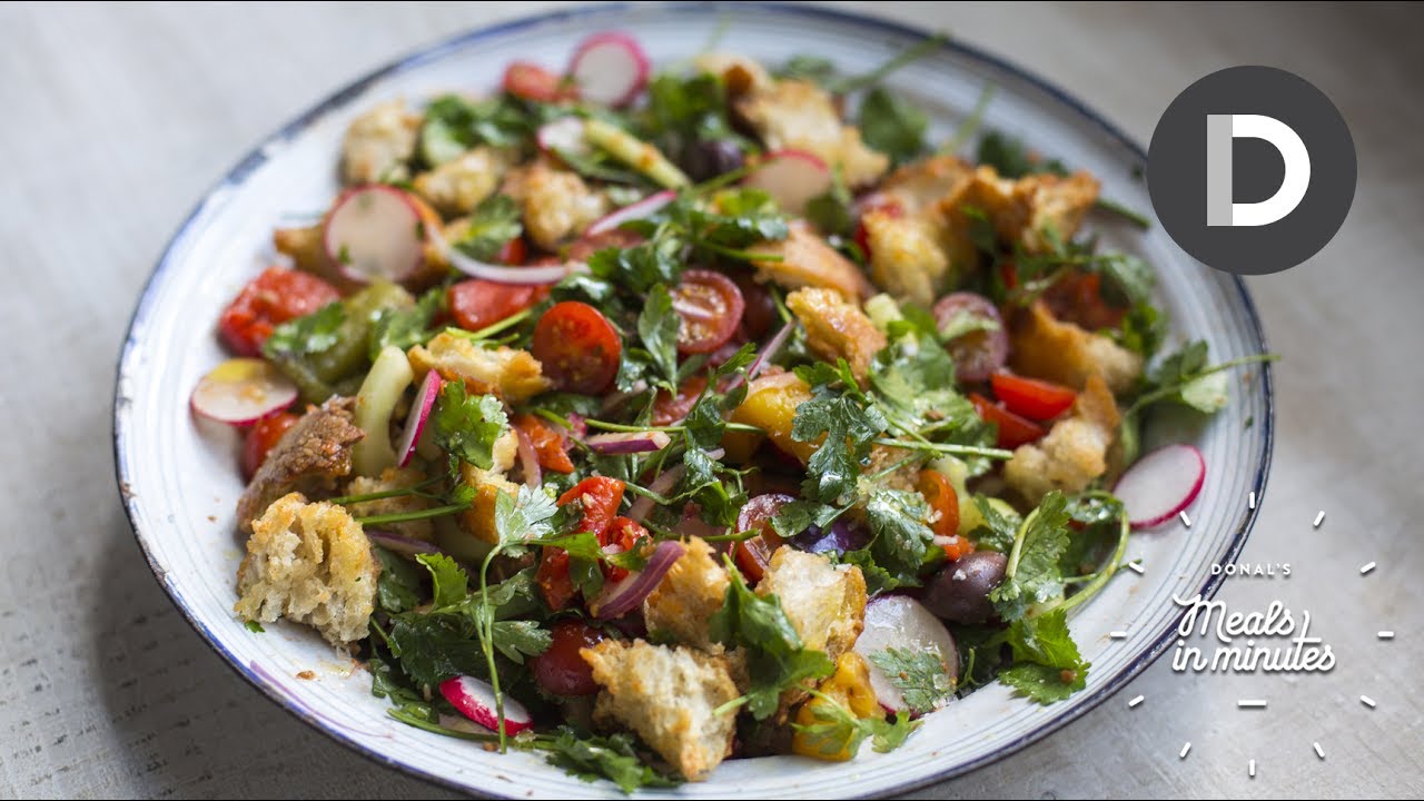 5 Minute Middle Eastern Bread Salad!