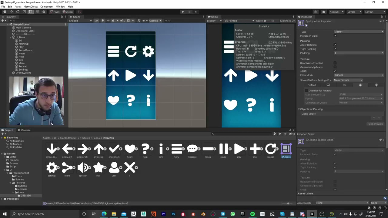 Improving 2D sprites performance in Unity - Sprite packing (Sprite Atlas) !
