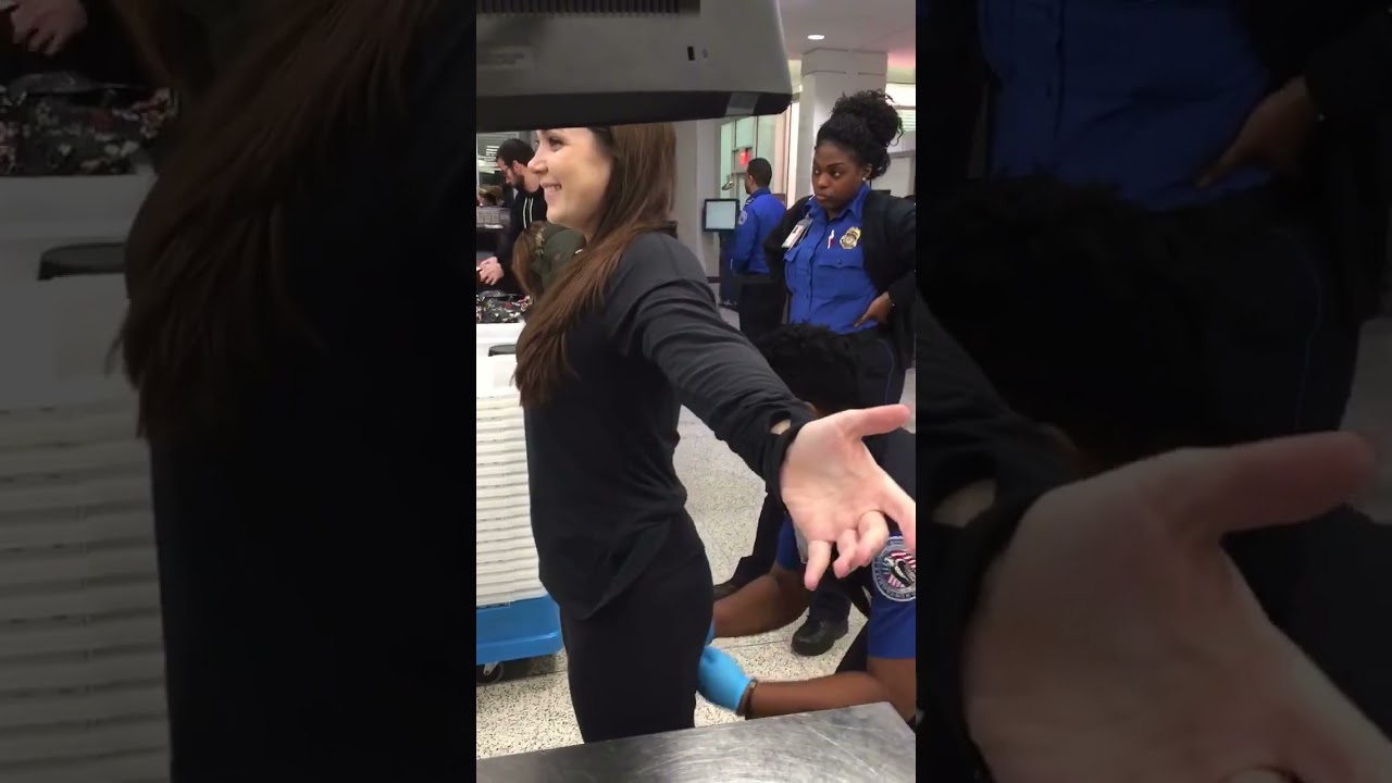 Random TSA pat down and frisk search