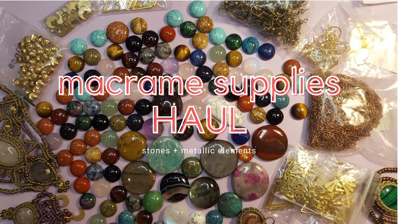 Macrame supplies HAUL - stone cabochon + metallic elements