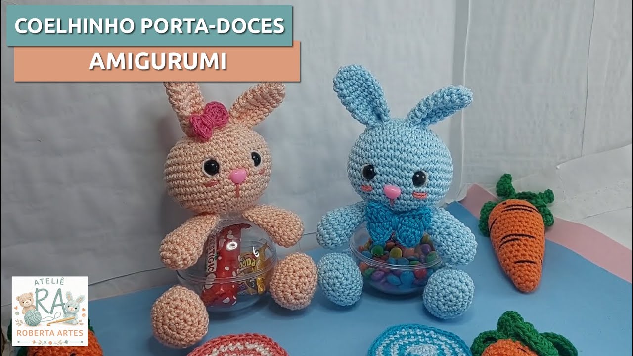 Coelhinho Porta Doces de Crochê (Amigurumi) 🐰 Passo a Passo Fácil | Páscoa