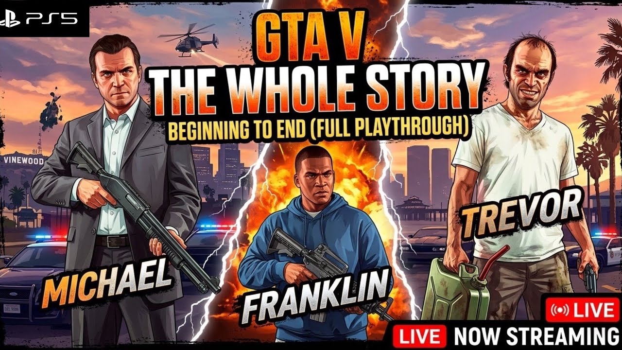 🔴 GTA 5 FULL STORY✅BEFORE GTA 6| DAY 01 | MALAYALAM RAW LIVE #PS5 #gta5