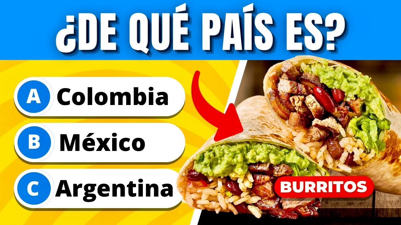Adivina el PA&Iacute;S por su COMIDA 😋🍔 Trivia de Cultura General y Pa&iacute;ses