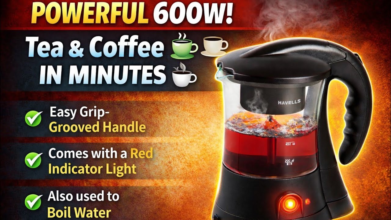 HAVELlS Powerful 600W Crystal Tea /Coffee Maker &ndash; Quick Tea in Minutes!