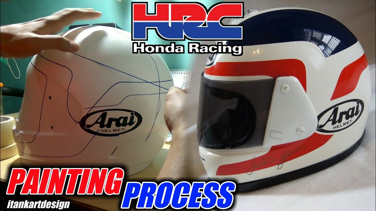 HOW TO PAINT FREDDIE SPENCER HELMET PAINTING PROCESS ARAI HELMET