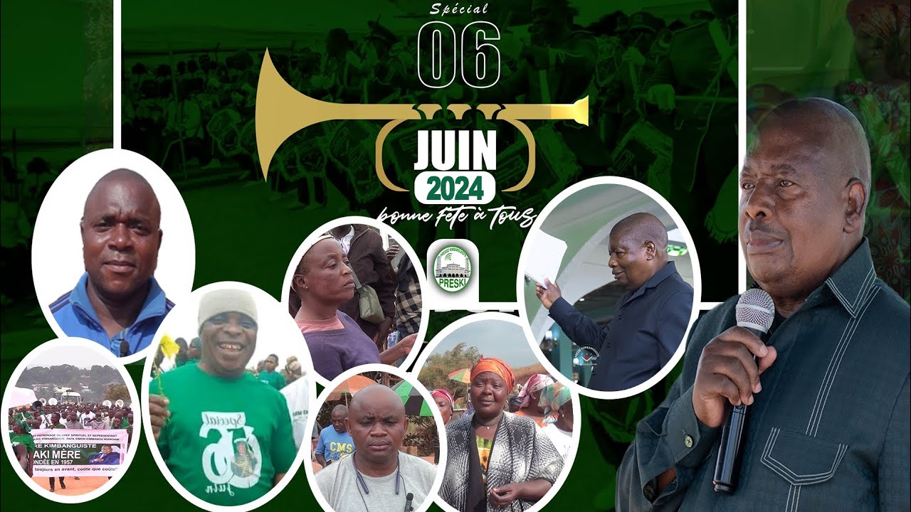 YOKA LOKITO ENGINDI L'ARRIVÉE DES MUSICIENS  DE LA FANFARE KIMBANGUISTE À NKAMBA NOUVELLE JÉRUSALEM