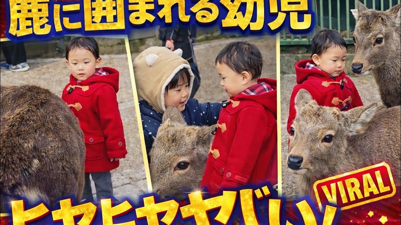 鹿に囲まれる幼児が可愛すぎる…！🦌❤️ #奈良公園#奈良の鹿#鹿#癒し動画#感動#可愛すぎる#赤ちゃん#子ども#JapanShorts#Shorts