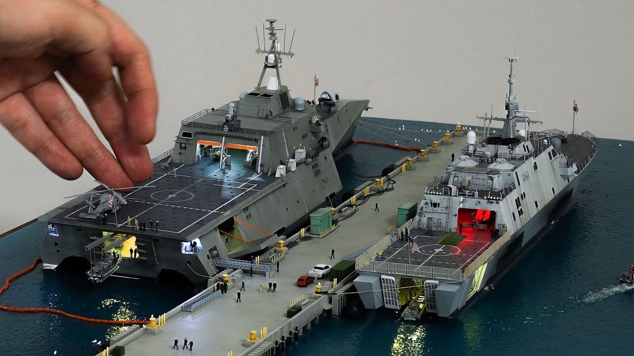 Making San diego harbor diorama (LCS -1 Freedom, LCS-2 Independence)