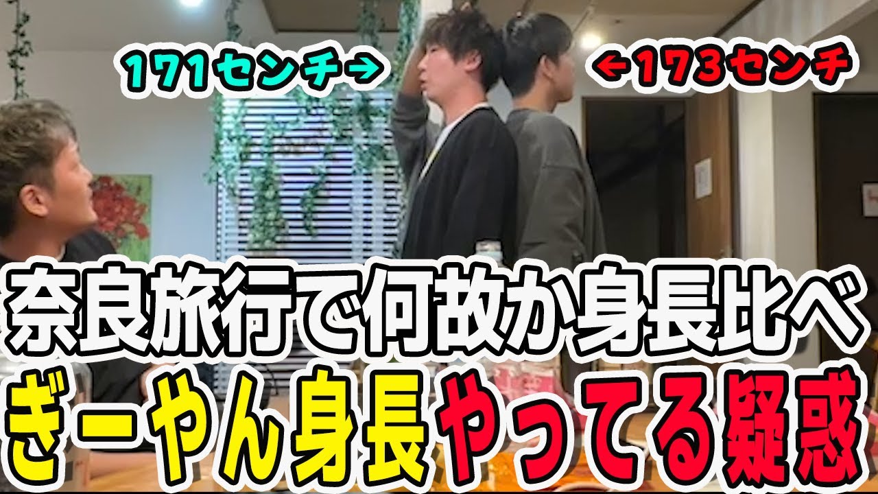 わいわいさんさんに会いに来た奈良旅行でまさかの身長比べ！ぎーやんに身長詐称疑惑が浮上！？【三人称/ドンピシャ/ぺちゃんこ/鉄塔/わいわい/三人称雑談/切り抜き】