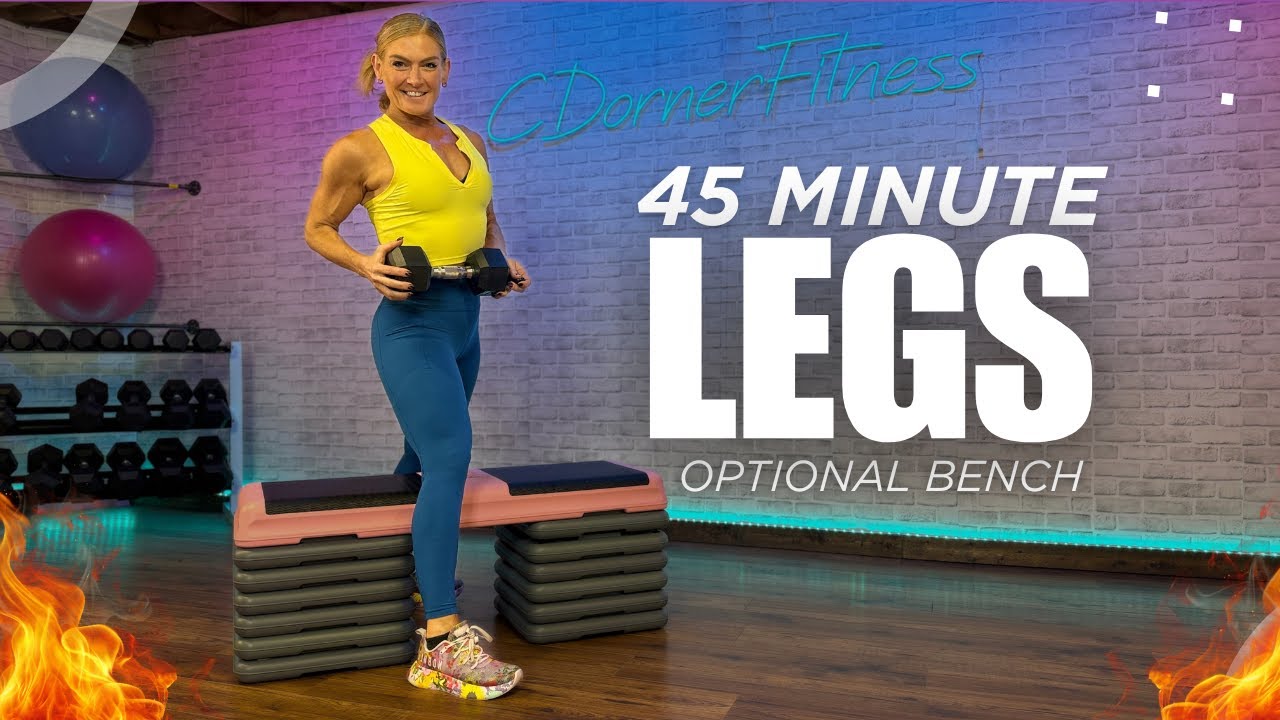 Strong & Defined Legs: 45-Min Dumbbell Workout (Bench Optional)