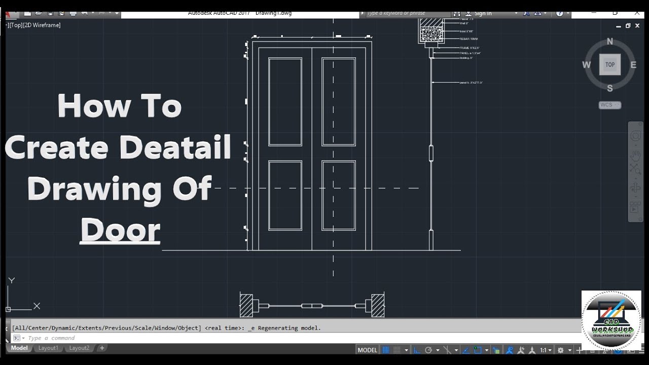 How To Create Detail Drawing Of Door In AutoCAD