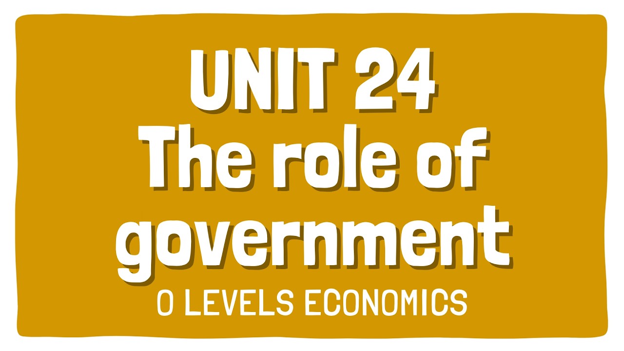 The role of government | Topic 24 | Section 4 | OLevels Economics 2281 | Subjectics