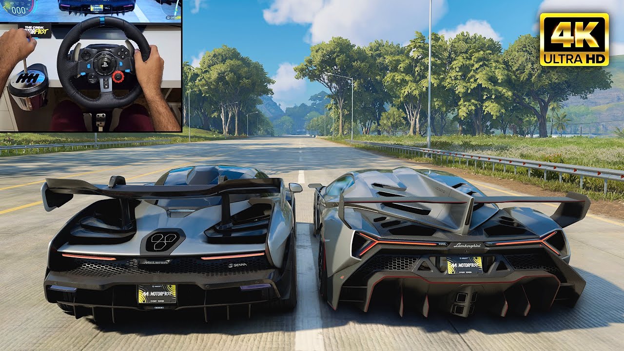 McLaren Senna & Lamborghini Veneno | The Crew Motorfest | Logitech g29 gameplay