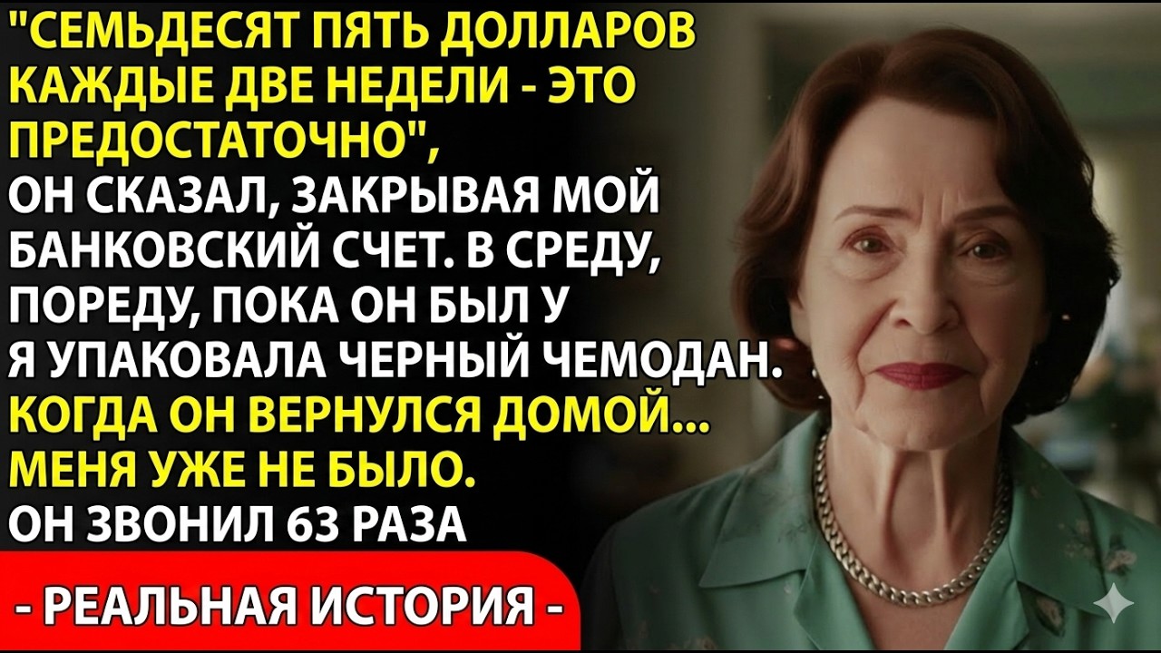 75 долларов раз в две недели — тебе хватит», сказал муж и забрал все мои счета… Я даже не знала, что
