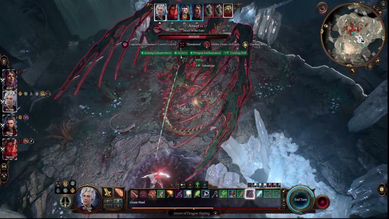 Ascended Astarion 1 turns Ansur the dragon | Baldur's Gate 3