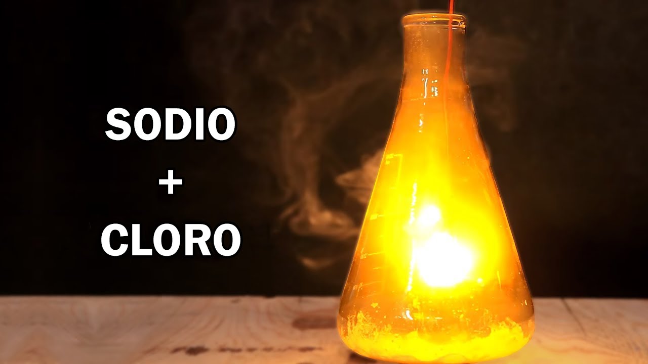 Haciendo sal de mesa utilizando metal de sodio y gas de cloro