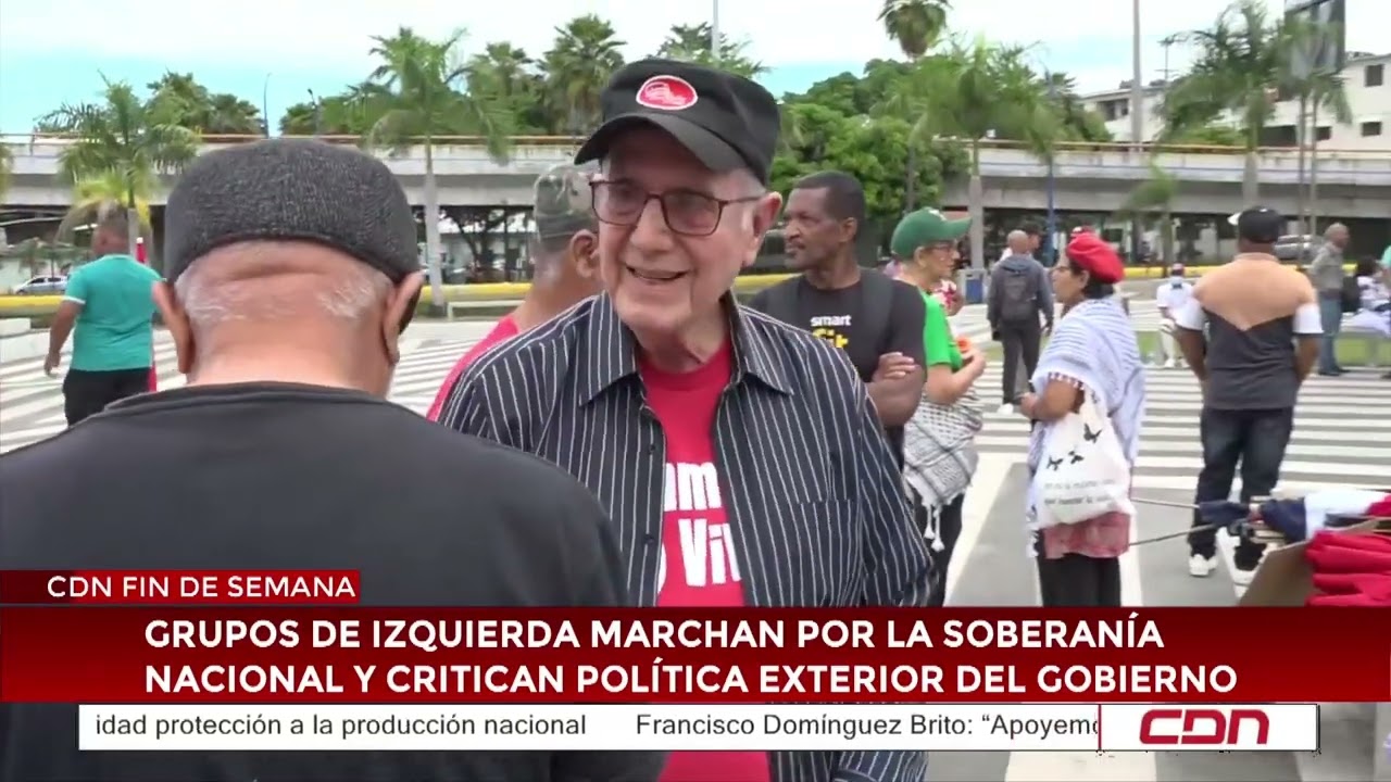 Grupos de izquierda marchan por la soberanía nacional y critican política exterior del Gobierno