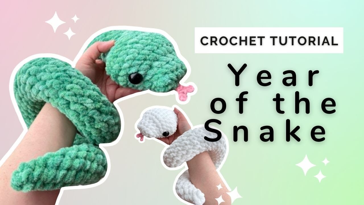 Easy Crochet tutorial: How to crochet the year of the Snake 2025 -Beginner Friendly No Sew pattern