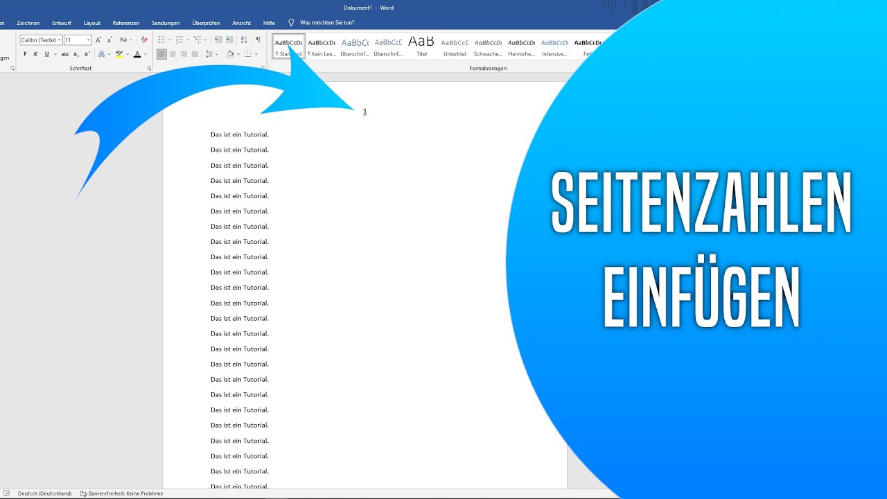 Seitenzahlen bei Word einf&uuml;gen und &auml;ndern - So geht&acute;s | Tutorial