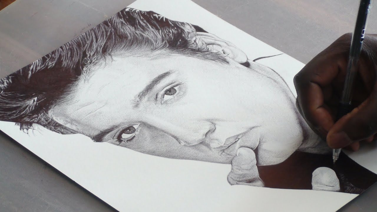 Elvis Presley Pen Drawing - DeMoose Art