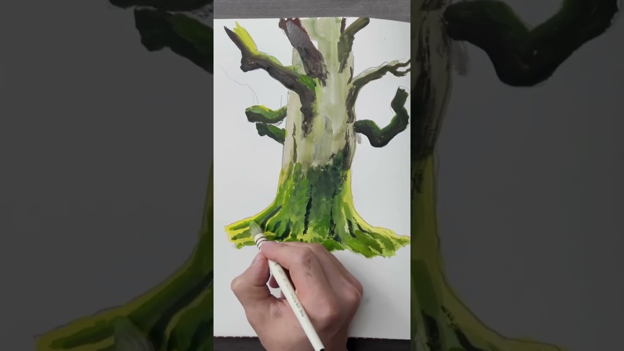 Живопись мхом #гуашь #искусство