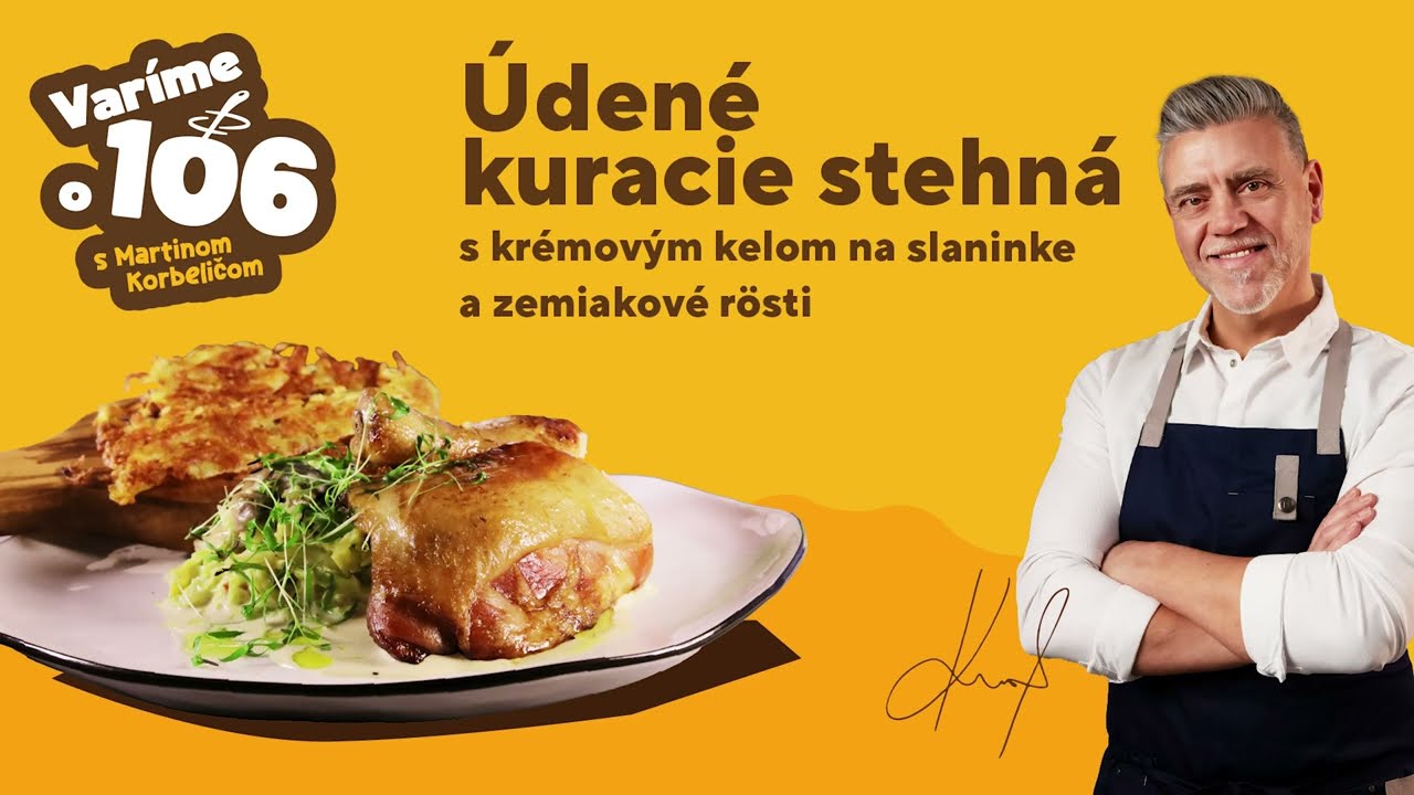 Údené kuracie stehná s krémovým kelom na slaninke a zemiakové rösti | Recepty Martina Korbeliča