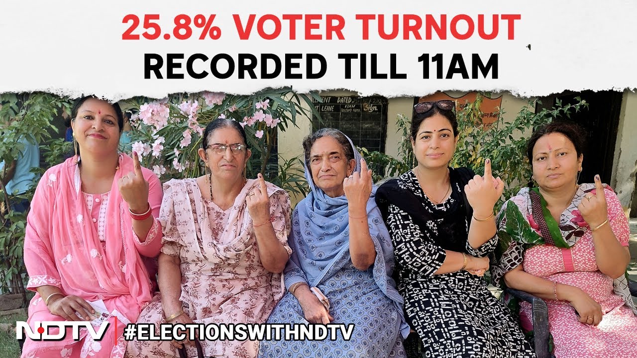 Phase 6 Voting Percentage | Lok Sabha Elections 2024 LIVE: 25.8% Voter Turnout Recorded Till 11AM