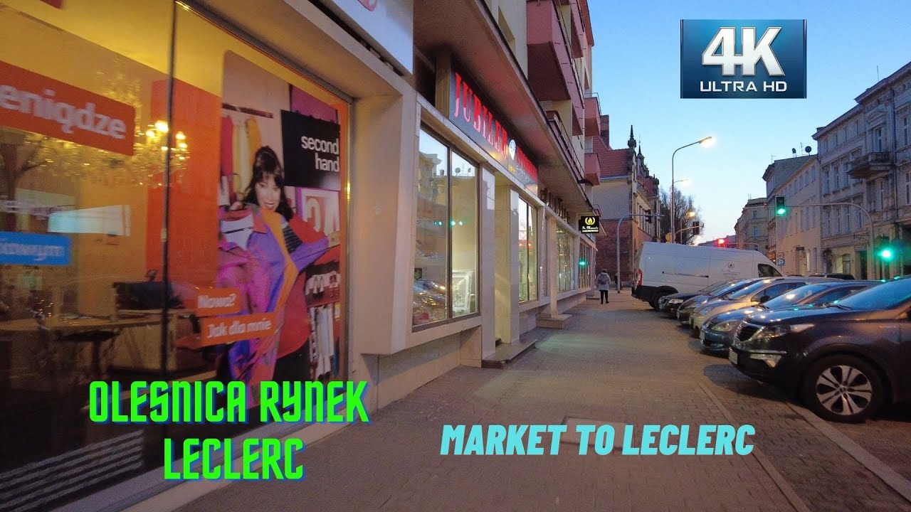 4k Olesnica  Rynek i okolice | Olesnica Market to Leclerc walk tour.[february 2022]