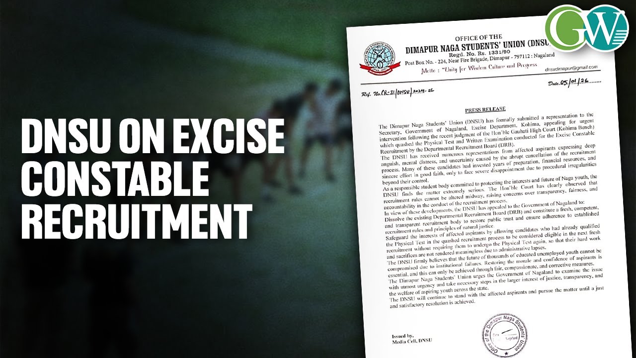 EXCISE CONSTABLE RECRUITMENT: DNSU SEEKS STATE GOVT. INTERVENTION OVER QUASHED PROCESS