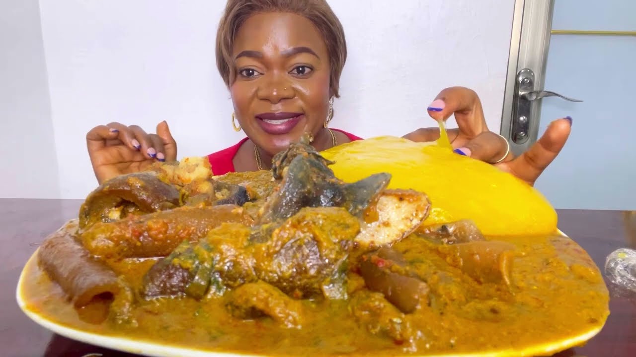 Real Mukbang Banga Soup cow skin and feet with Starch ASMR