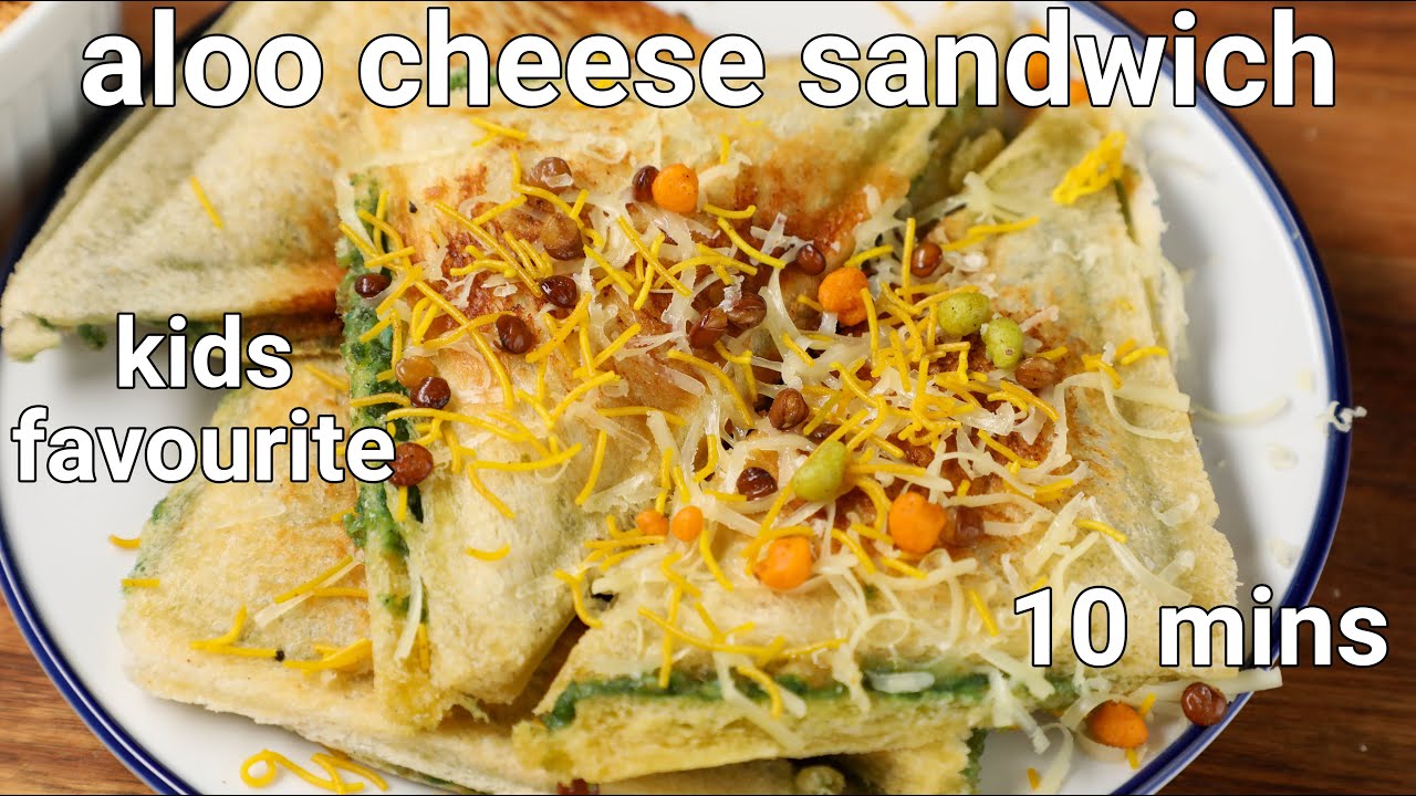 mumbai street style aloo cheese toast sandwich recipe - kids snacks | potato cheese toast sandwich