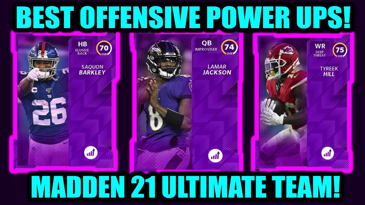 BEST OFFENSIVE POWER UP CARDS! MADDEN 21 ULTIMATE TEAM!