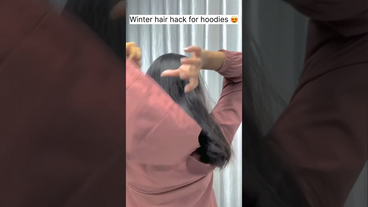 Winter here hacks for hoodies✅#hair #hacks #hoodie #winter #hairstyles ￼