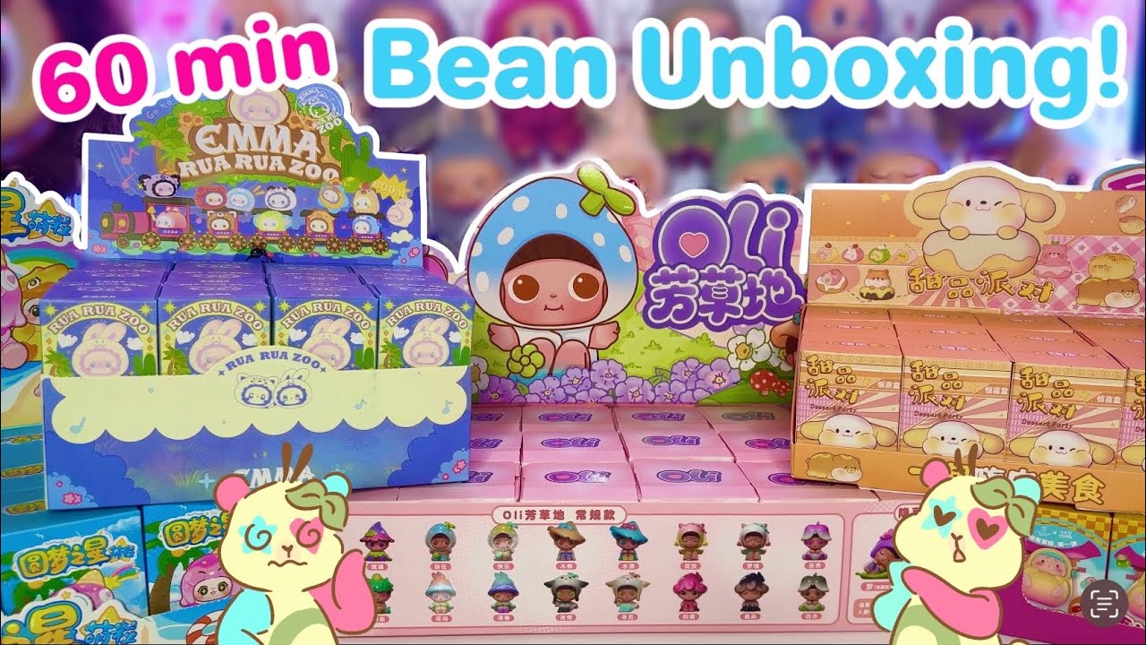 60 MIN BEAN UNBOXING!! *♡* CUTEST LIL MINI FIGURES!!
