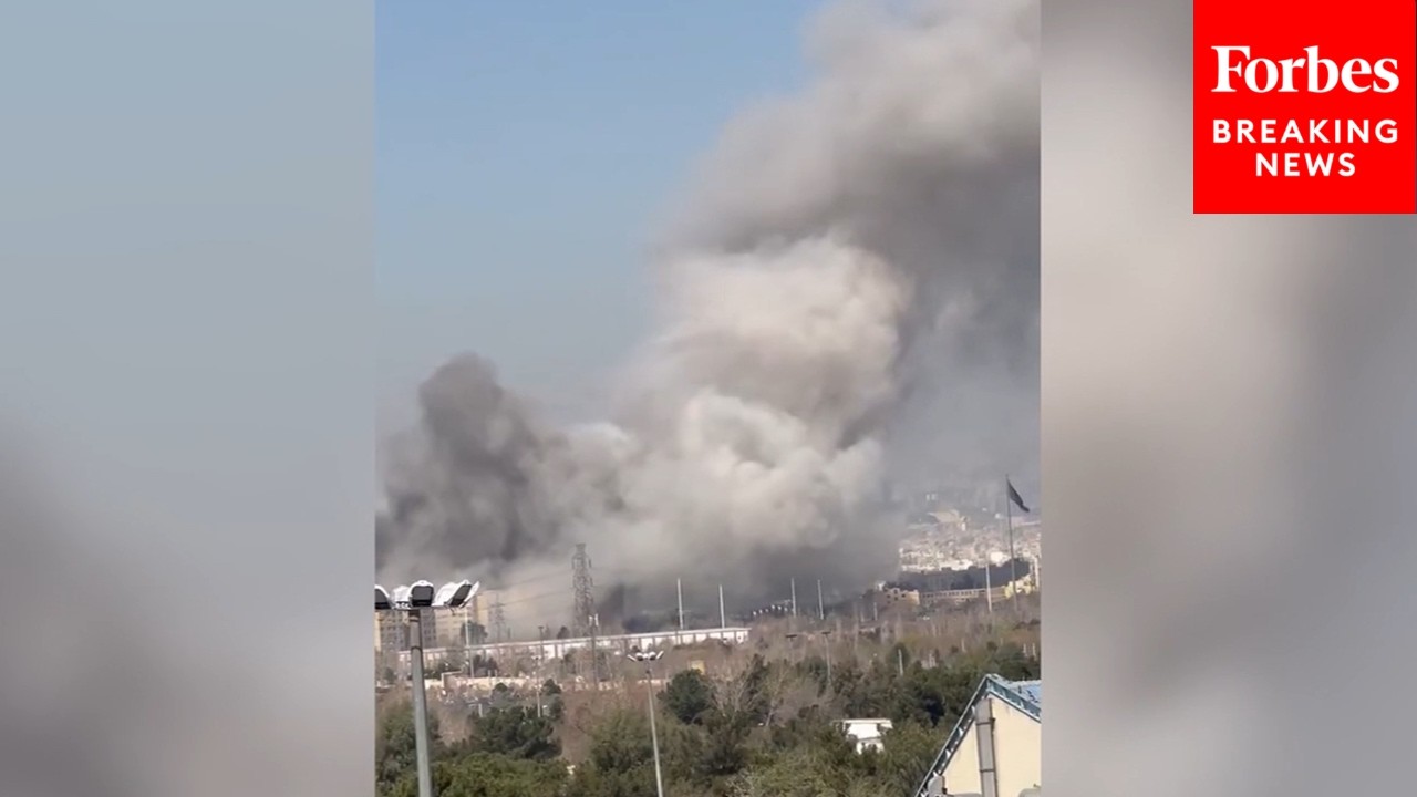 Huge Towers Of Smoke Rise Above Tehran After Recent Airstrikes
